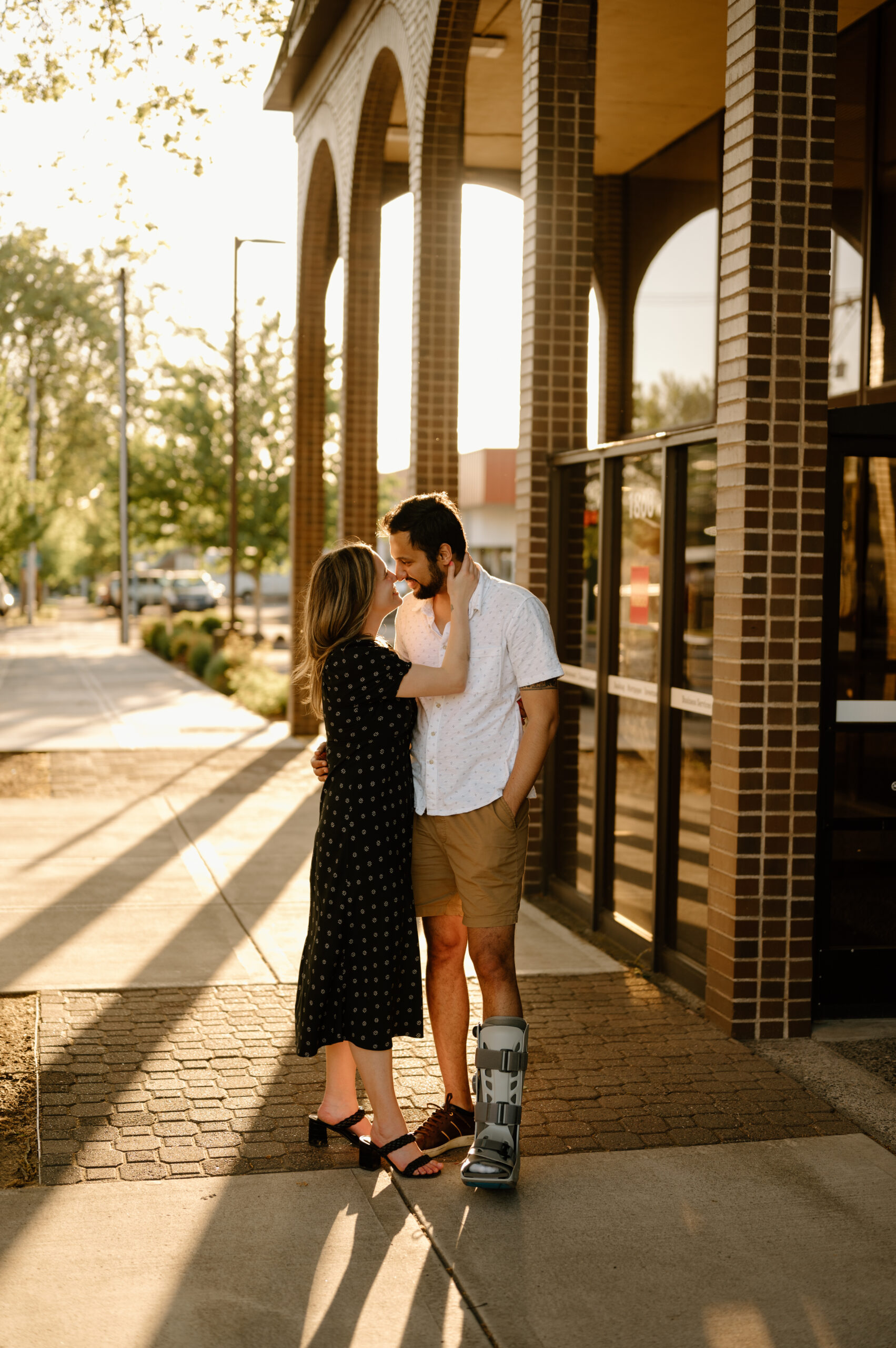 Urban Engagement photos, downtown Vancouver Washington. Golden hour