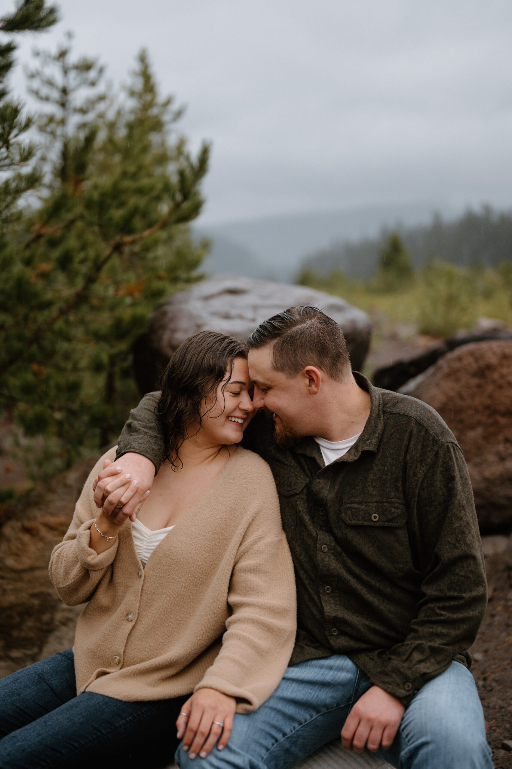 Portland Oregon Engagement Photographer, Mt Hood Photography, rainy day 