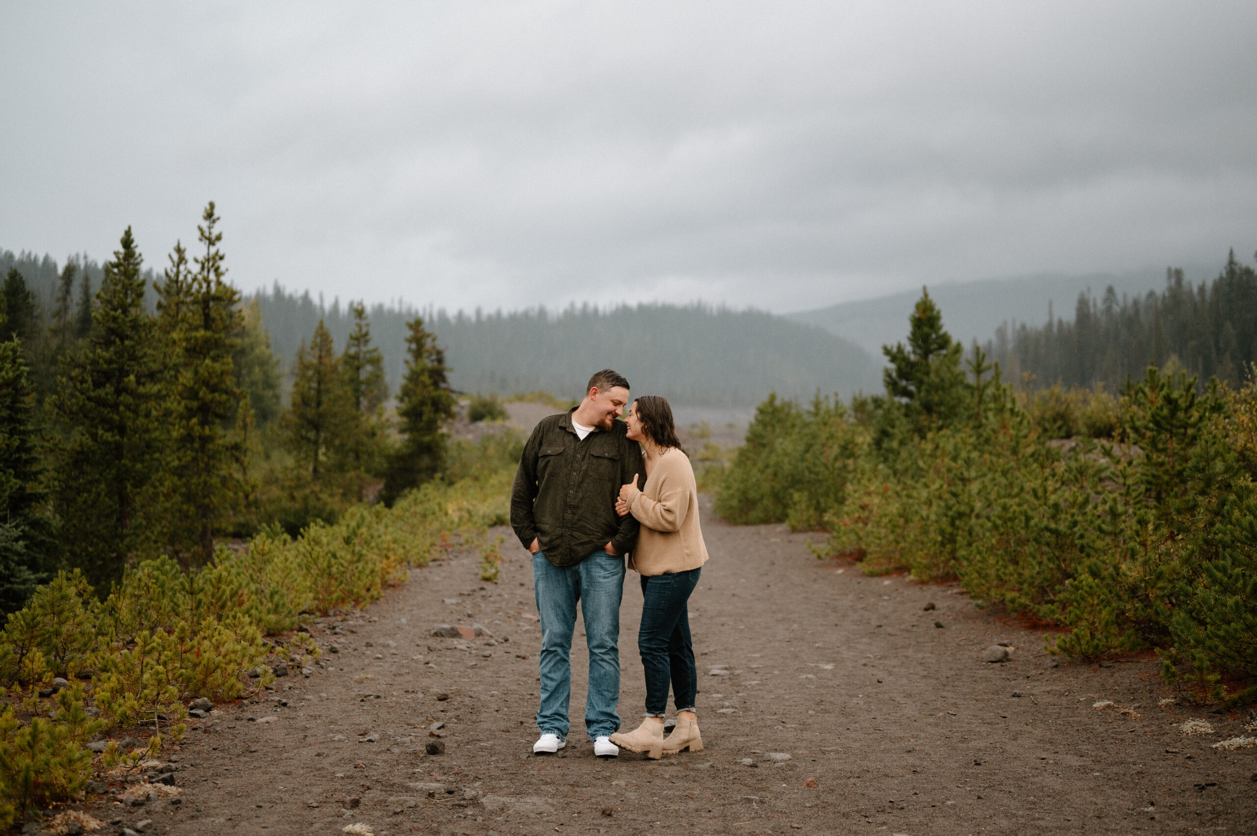 Portland Oregon Engagement Photographer, Mt Hood Photography, rainy day 