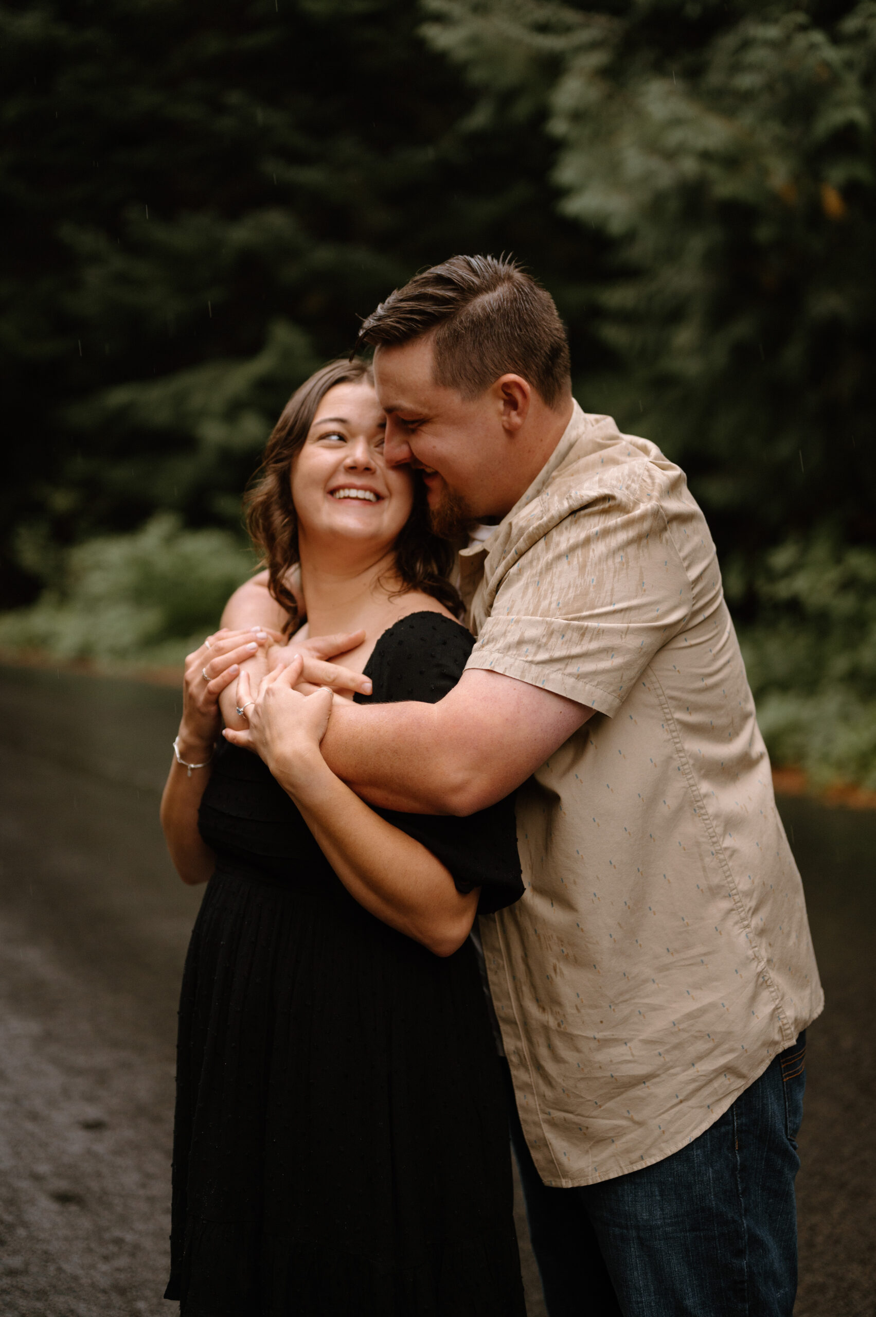 Portland Oregon Engagement Photographer, Mt Hood Photography, rainy day 