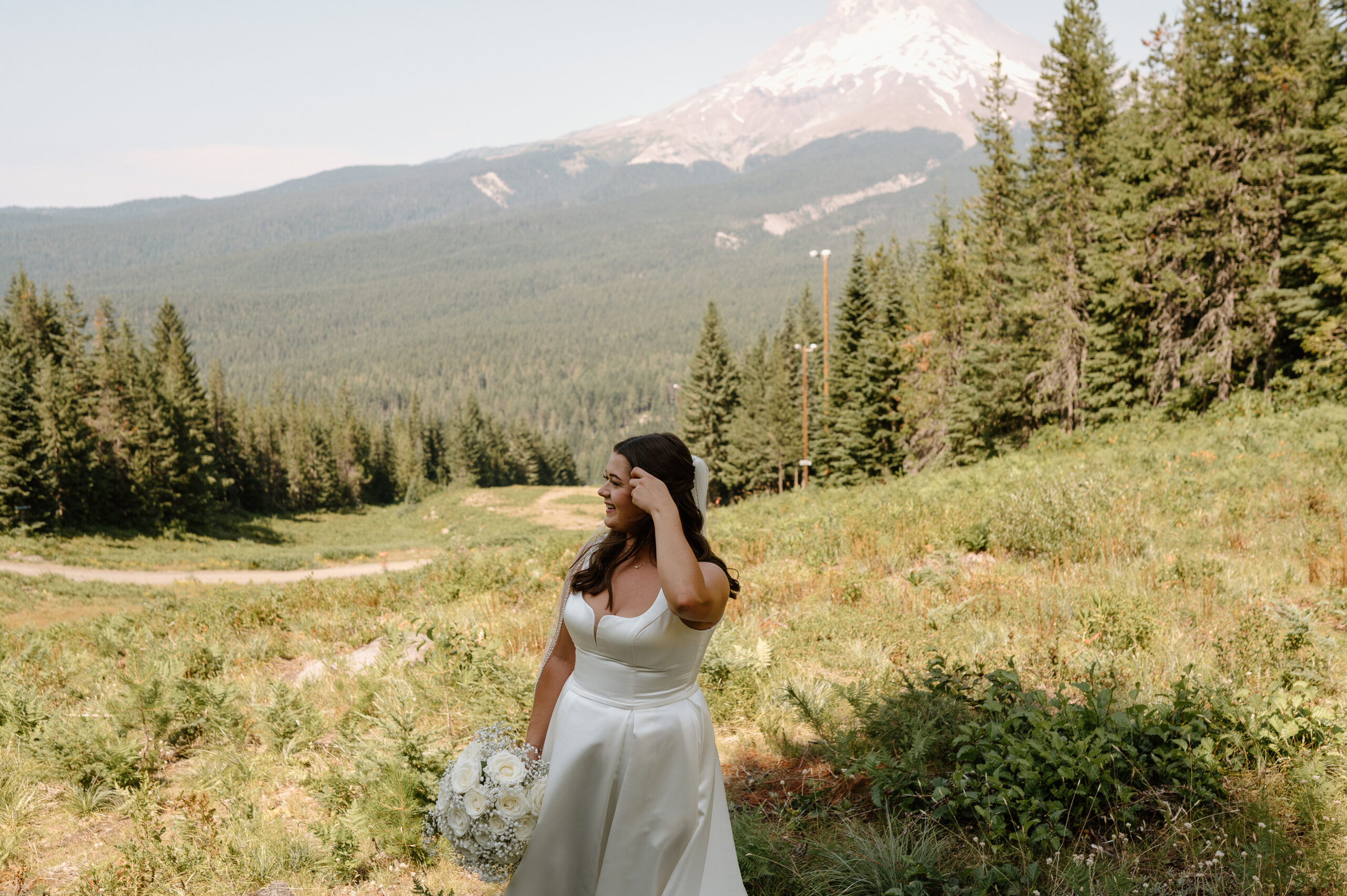 Bridal Portraits at Mt Hood Ski Bowl, Wedding Photographer Portland Oregon