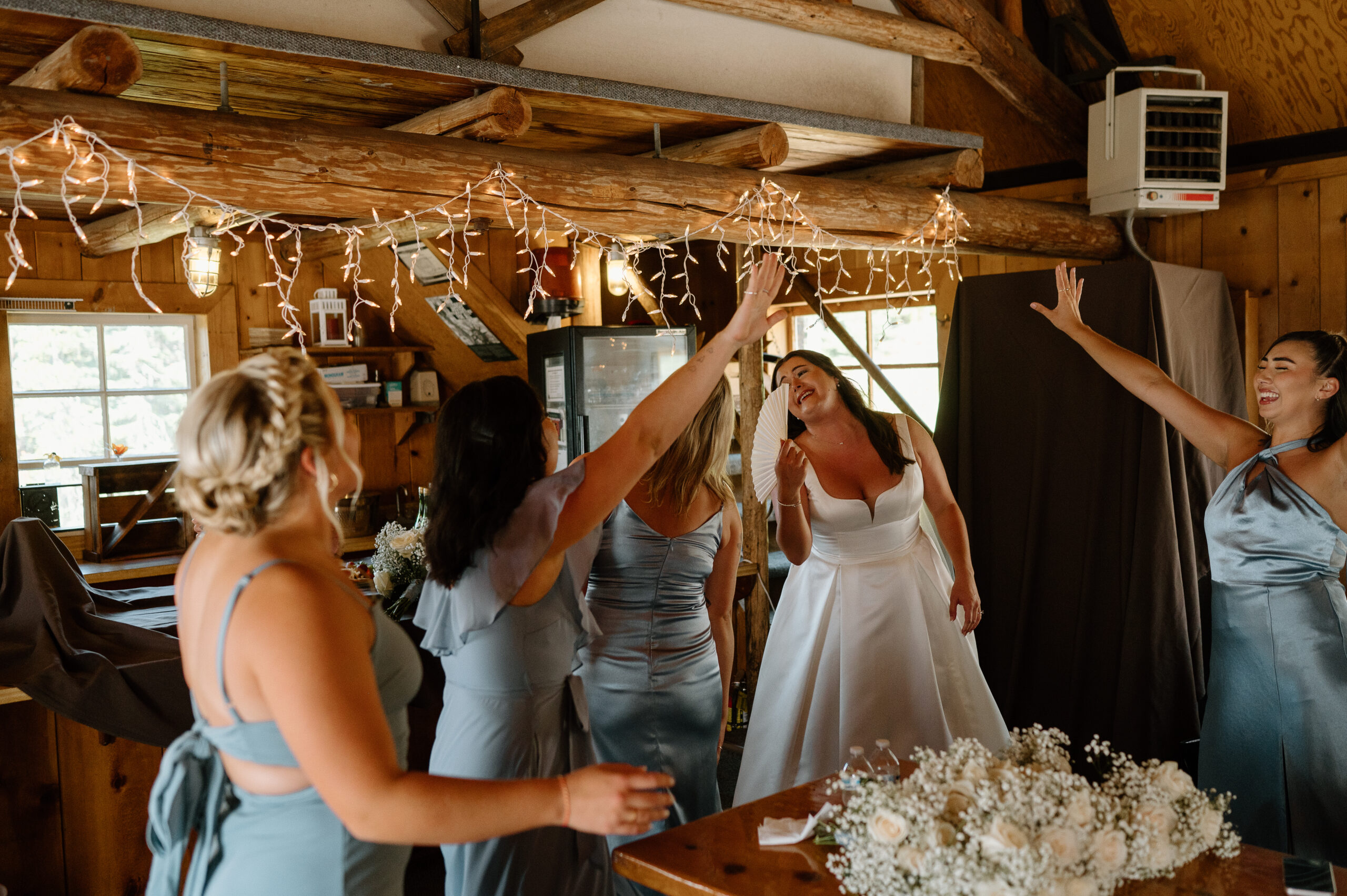 Mt Hood Ski Bowl Weddings, getting ready photos in the warming Hut, Portland Oregon Wedding Photographer 