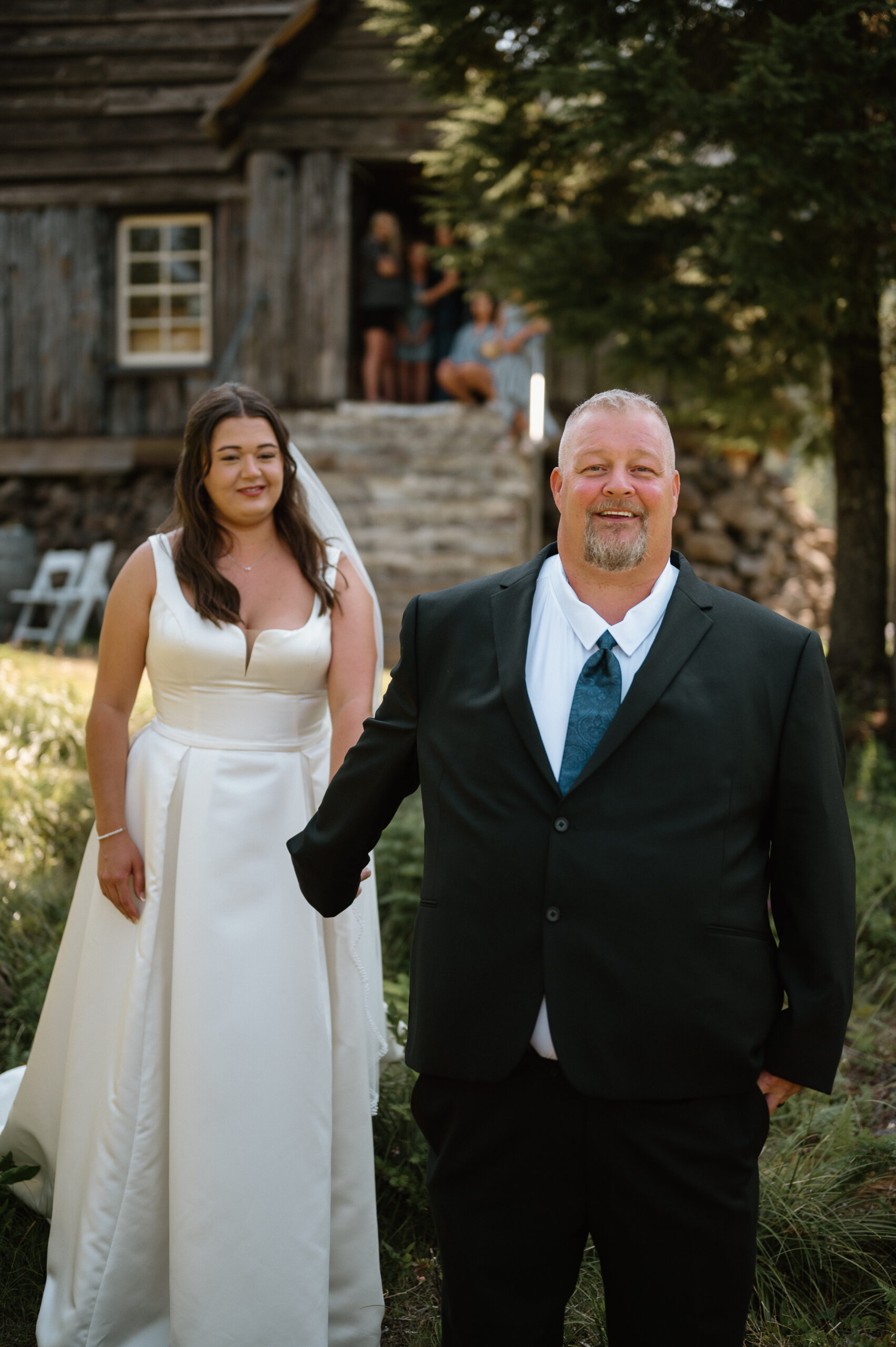 Mt Hood Ski Bowl Wedding, Portland Wedding Photographer, First look with dad 