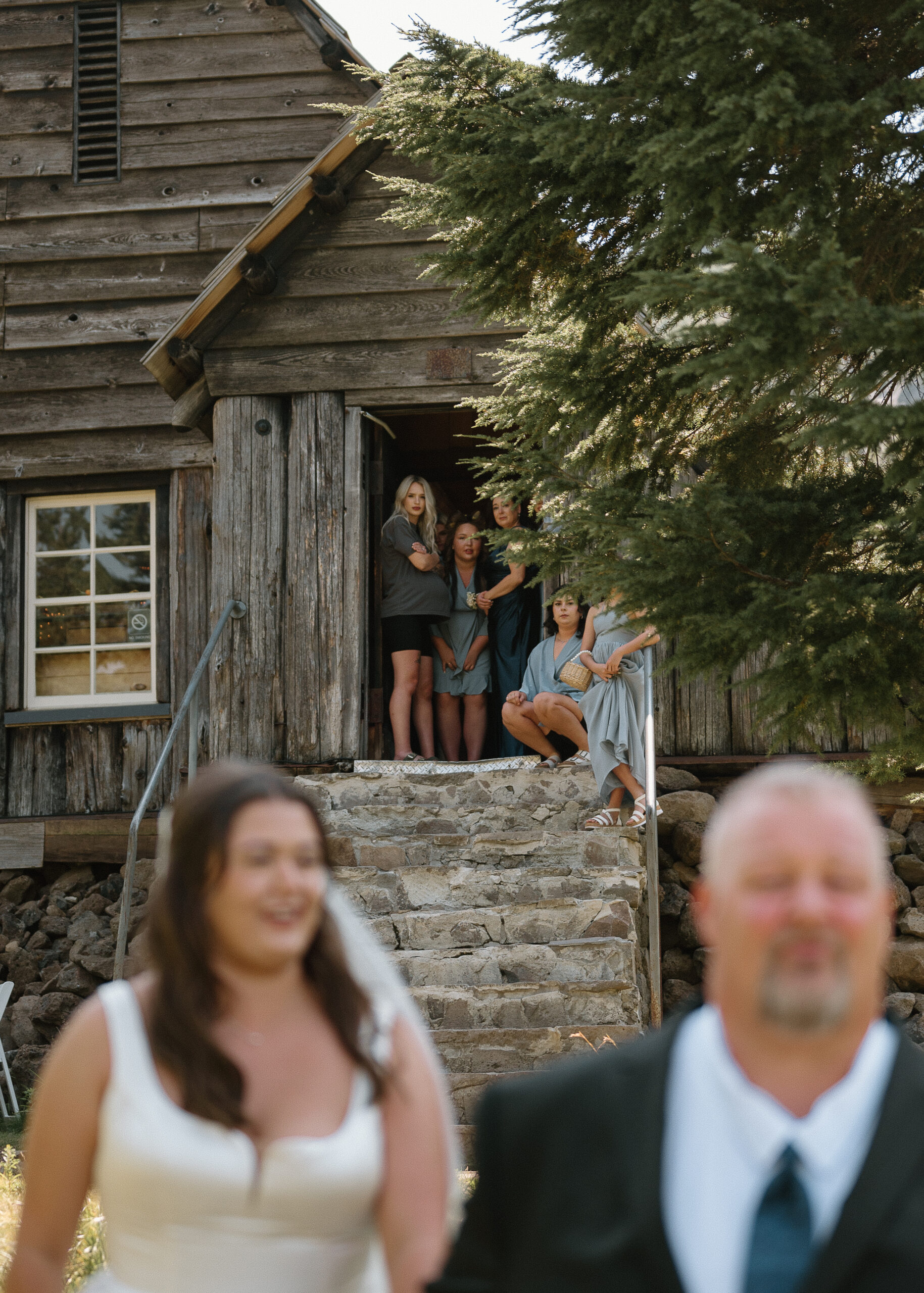 Mt Hood Ski Bowl Wedding, Portland Wedding Photographer, First look with dad 