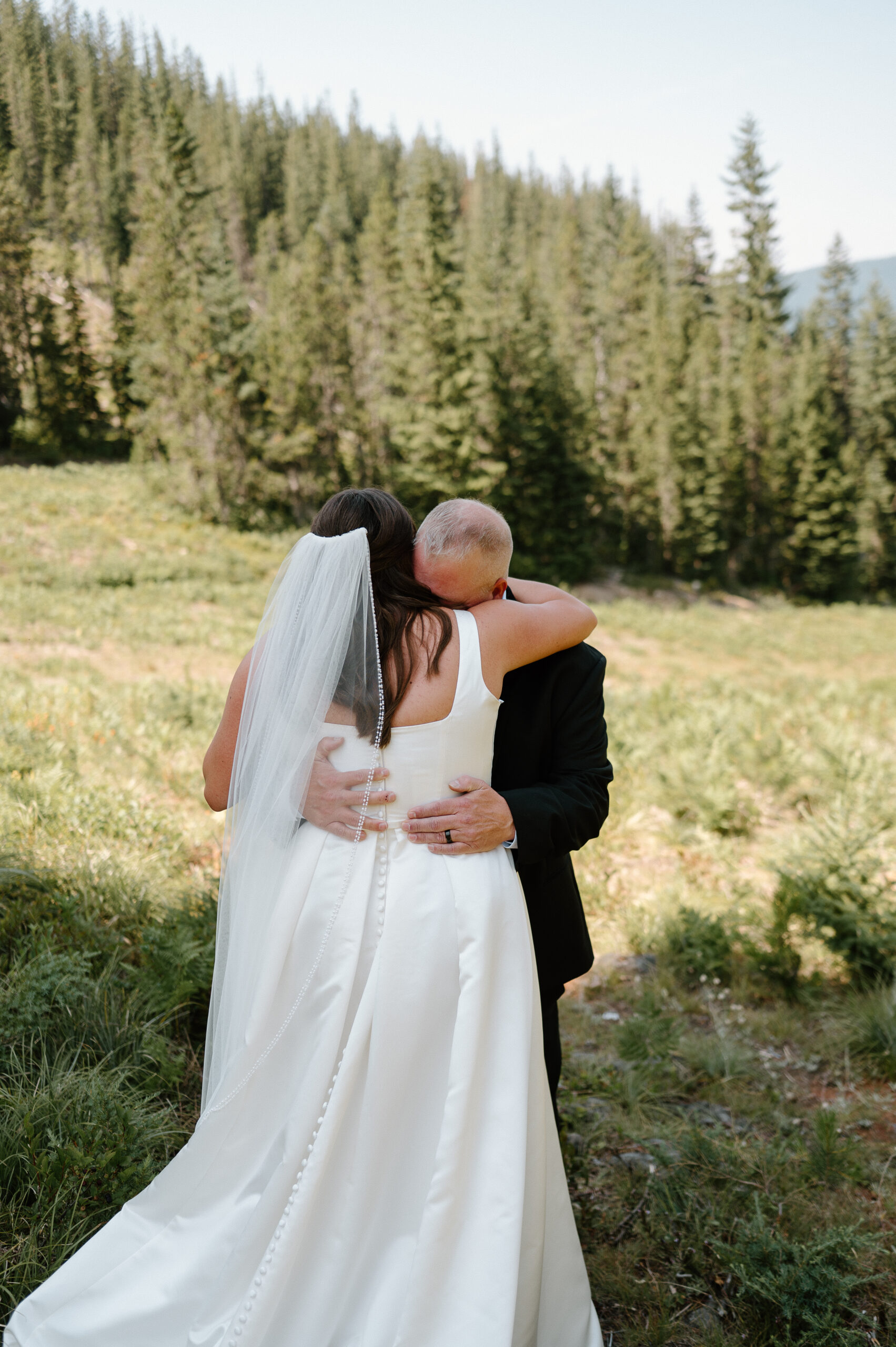 Mt Hood Ski Bowl Wedding, Portland Wedding Photographer, First look with dad 