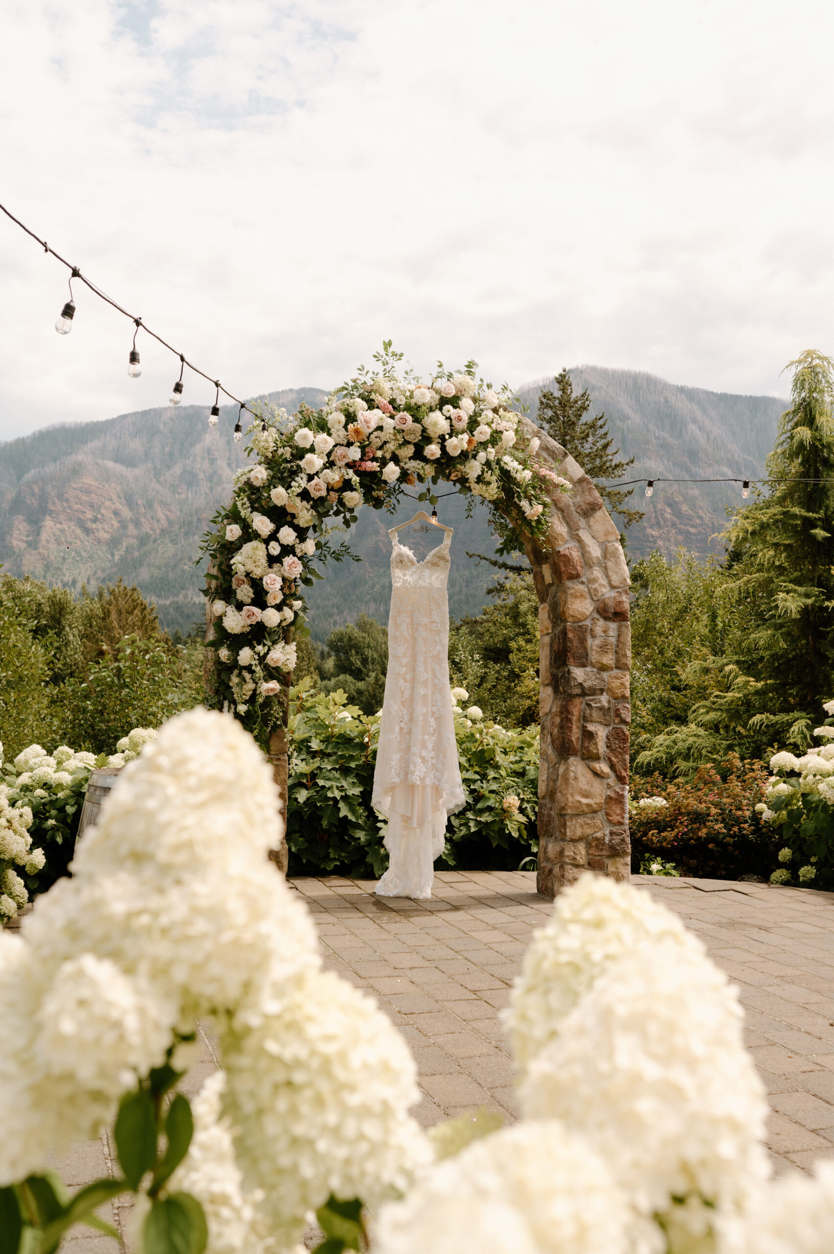Dress details by Vancouver Washington Wedding Photographer