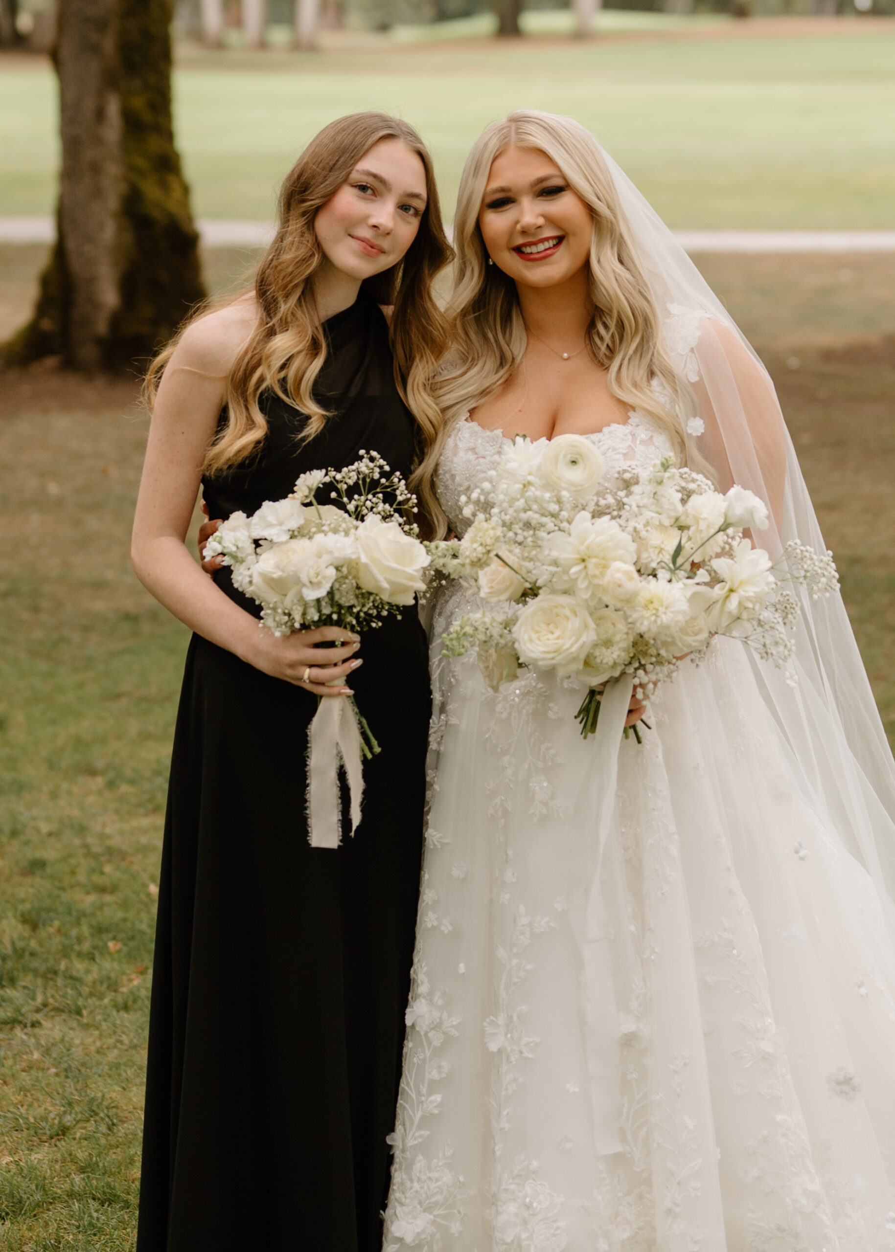 Bride and bridesmaid photo by Portland Oregon Wedding Photographer