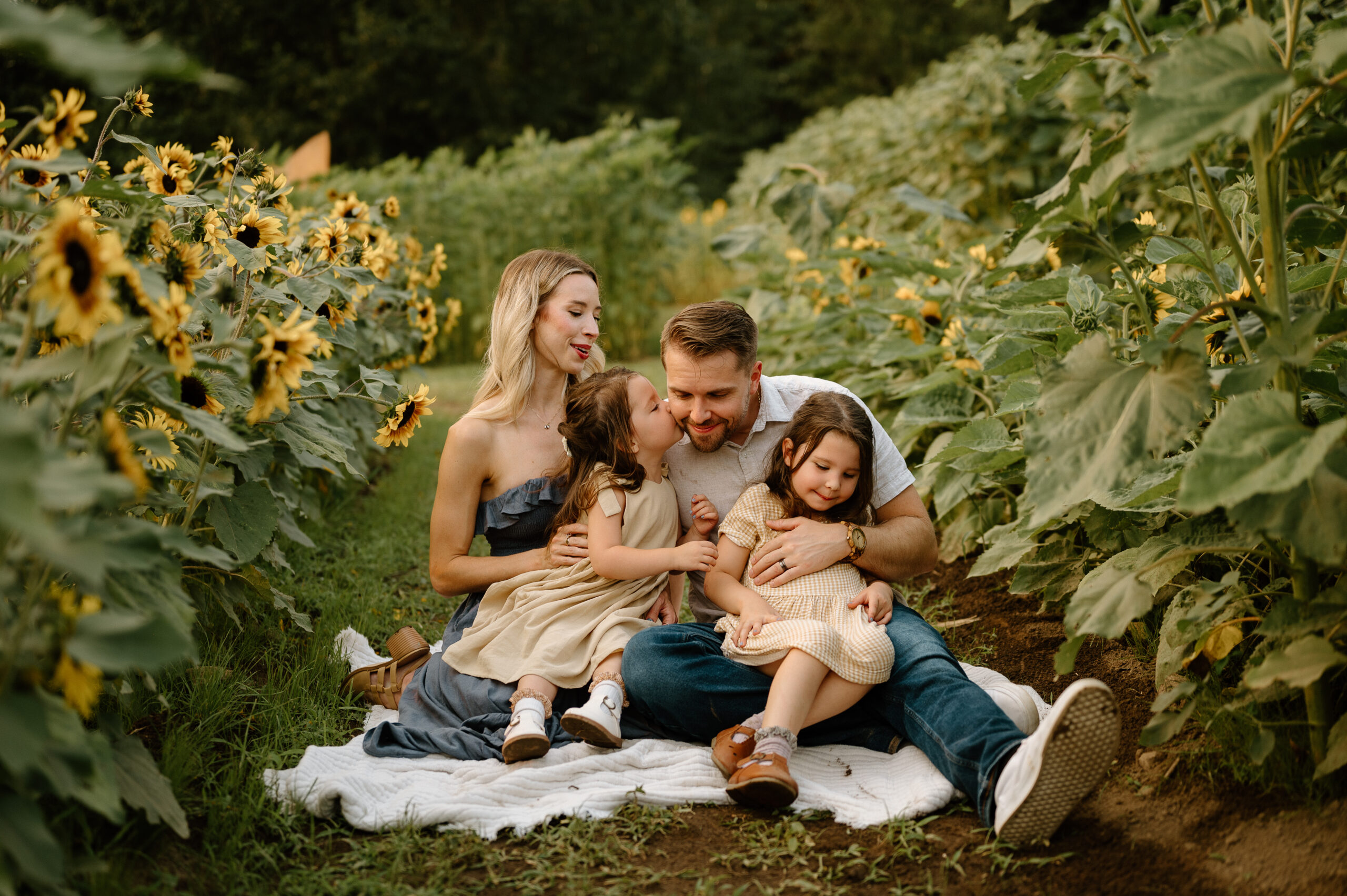 Sunflowers family photograph by Vancouver, Washington family photographer