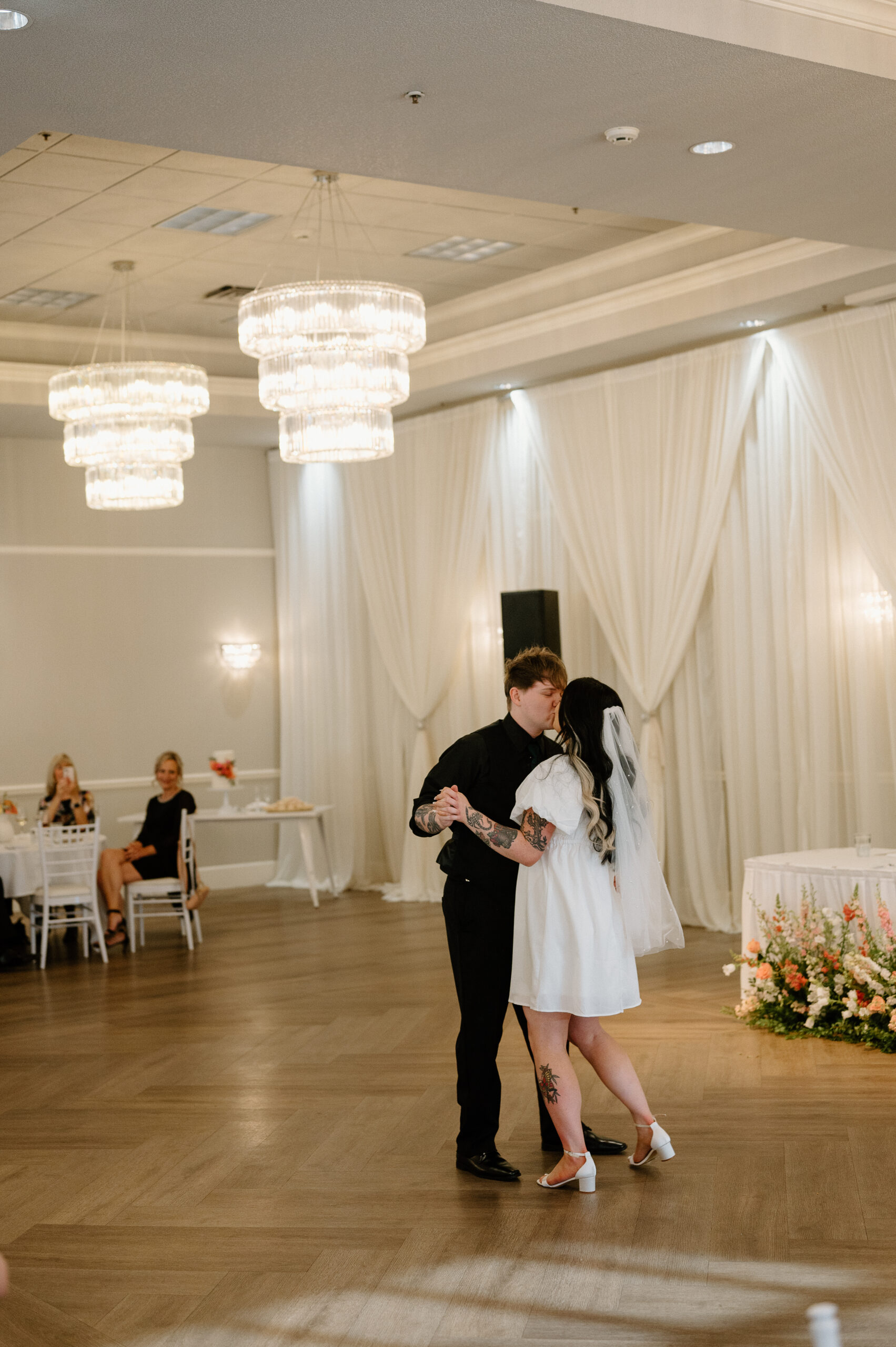 Bride and groom dancing taken by Oregon wedding photographer 