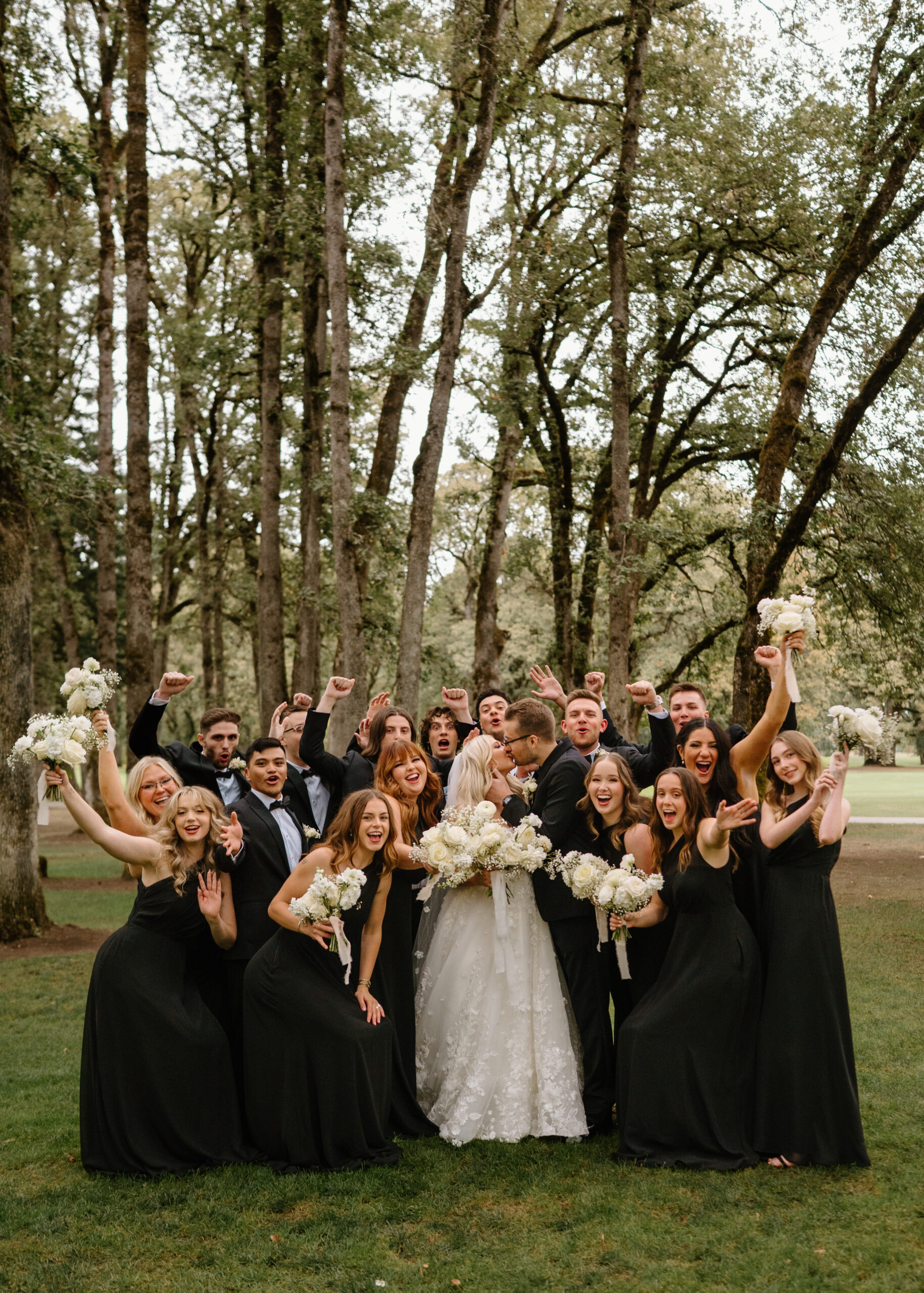 Bridal party taken by Oregon wedding photographer