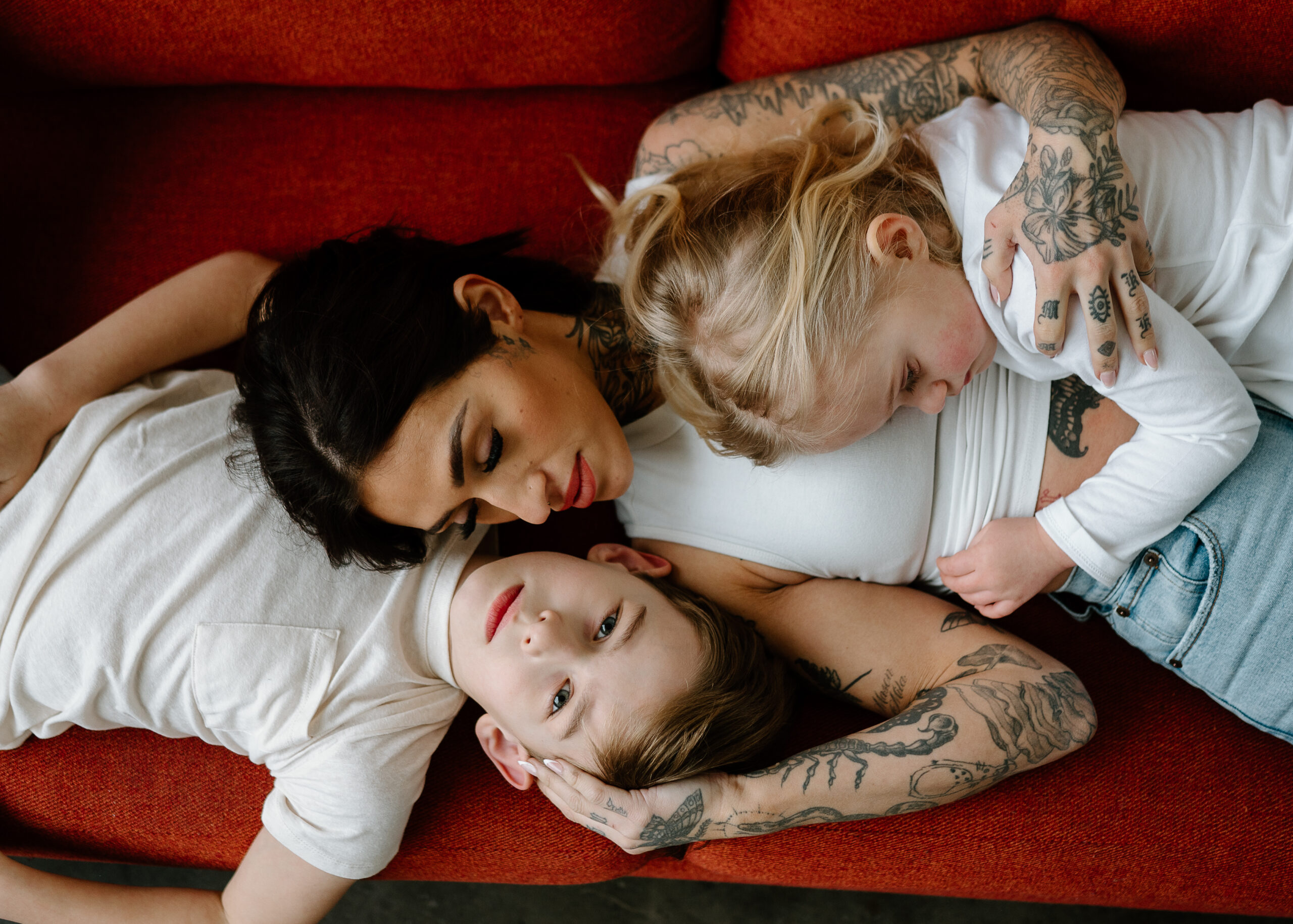 Photograph of mother and kids taken by Vancouver, Washington family photographer. 